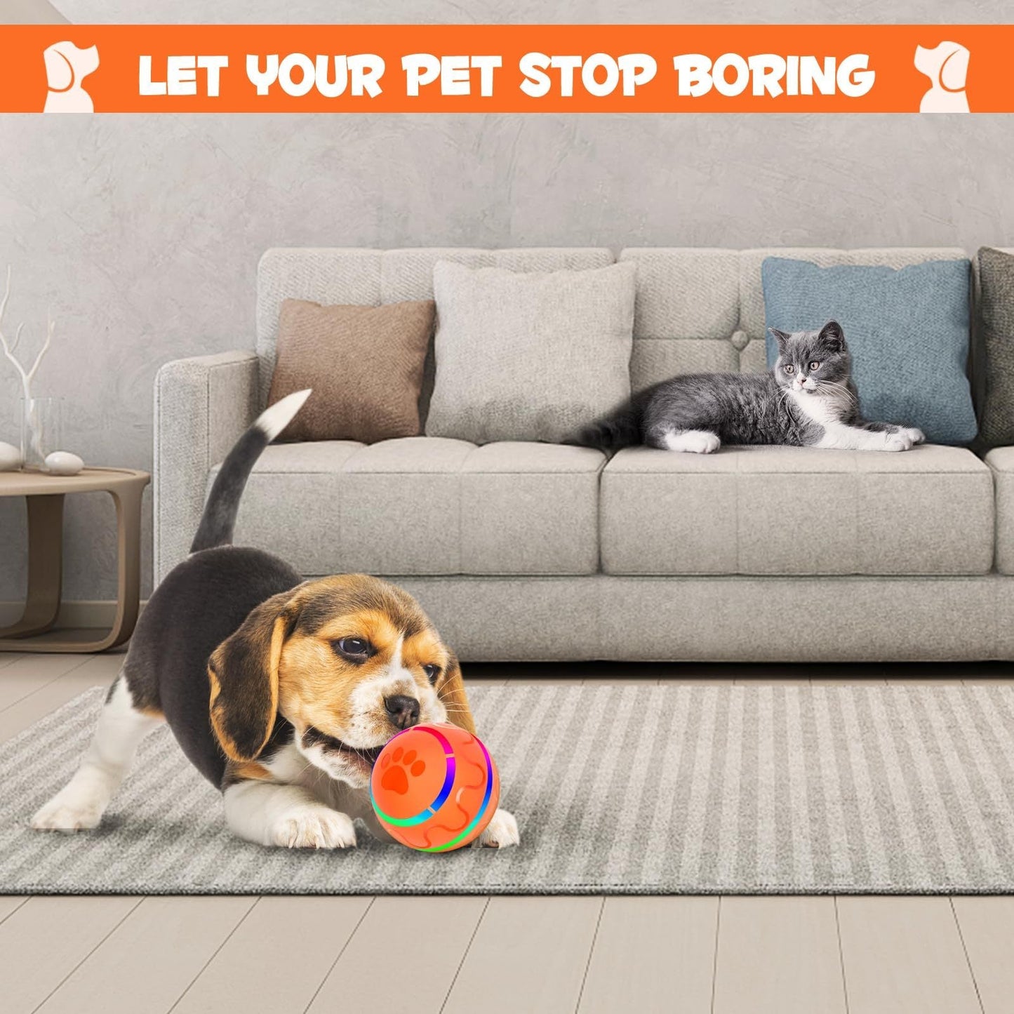 Pet Automatic Orange Toy Ball