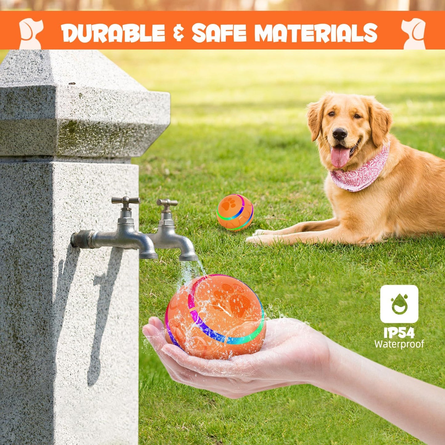 Pet Automatic Orange Toy Ball
