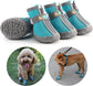 Dog Booties Paw Protector Dog Hiking Boots Breathable Dog Boots with Anti-Slip Rugged Sole for Small Medium Dogs, Blue, Size 4 (Pack of 4) (CMUS0-004-4)