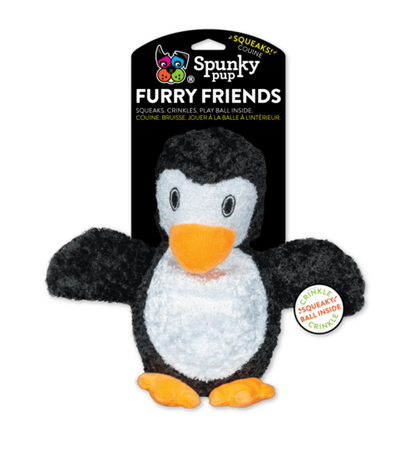 Spunky Pup Furry Friend Penguin Squeaky Toy