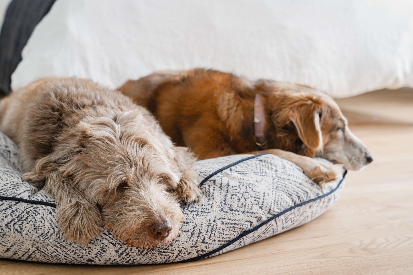 Round Pet Bed in Sapphire Spaniel